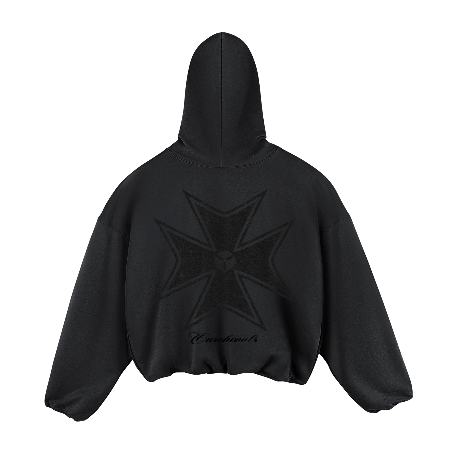 Maltese Cross Noir Hoodie