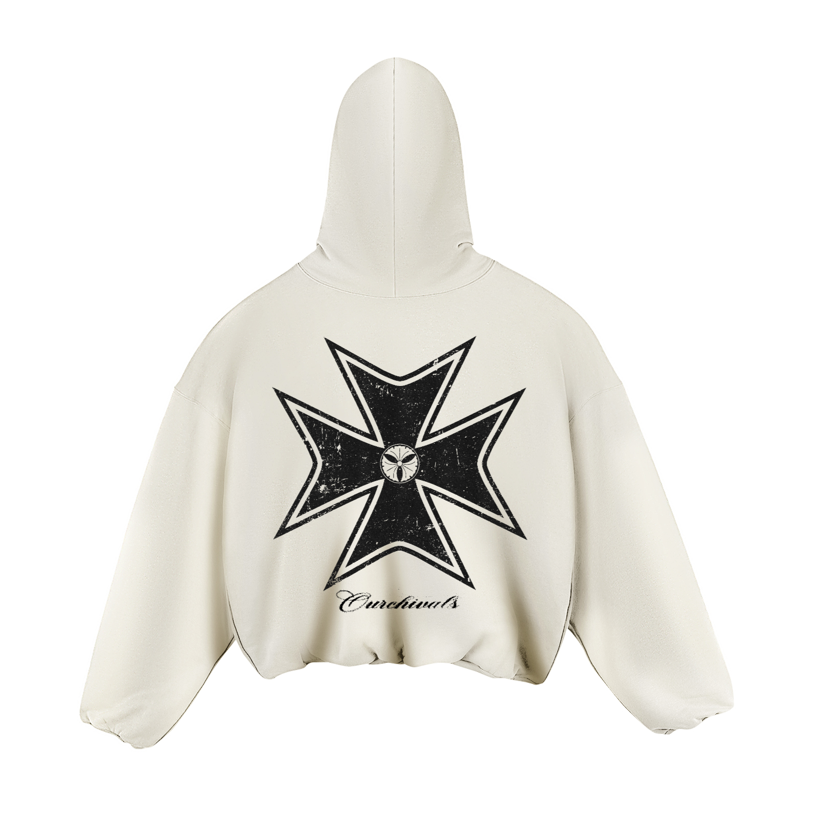 Maltese Cross Noir Hoodie